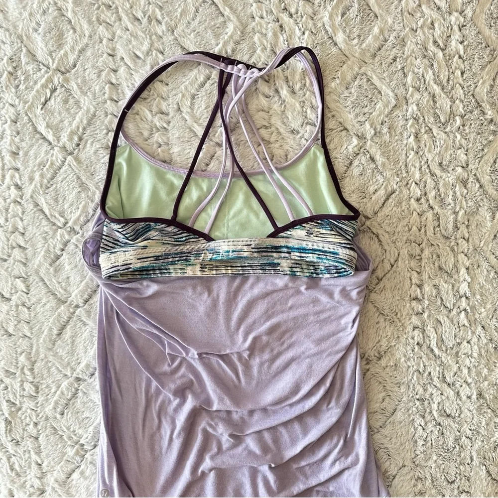Lululemon Lighten Up Tank Heathered Lilac Blurry Belle Multi Deep Zinfandel sz 8 - Picture 5 of 15